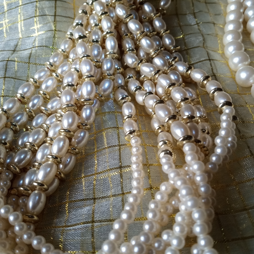 Two Pearl Multi-Strand Necklaces - image 3